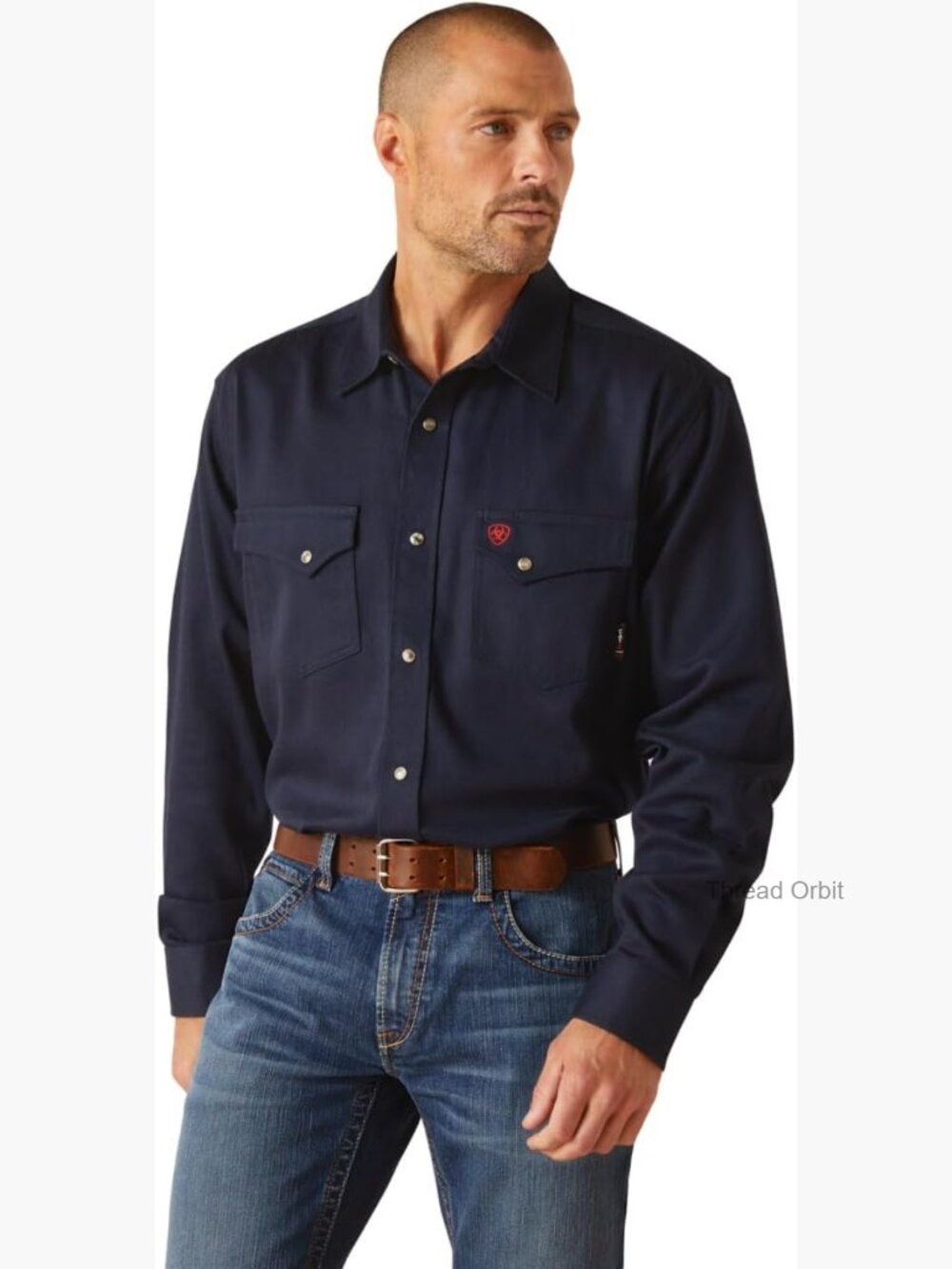 FR Solid Classic Fit Snap Work Shirt Men's Long Sleeve Cotton Utility